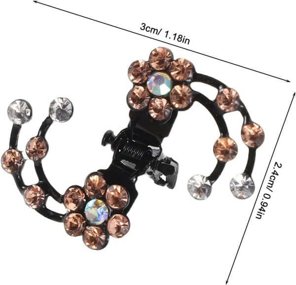 12 stk. Rhinestone Blomster Hårklemmer for Kvinner Kjeveklemmer Elegant Hodeplagg