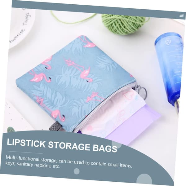 5 st polyester dragkedja sanitetsskydd förvaringsväskor vattentäta menstruationsbindor reseväska arrangör