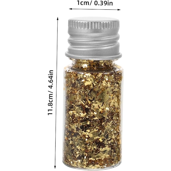 Guld Folie Dekorationer Kit Glitter för Naglar Guldflingor för Nagelkonst Set med Imitationsflingor
