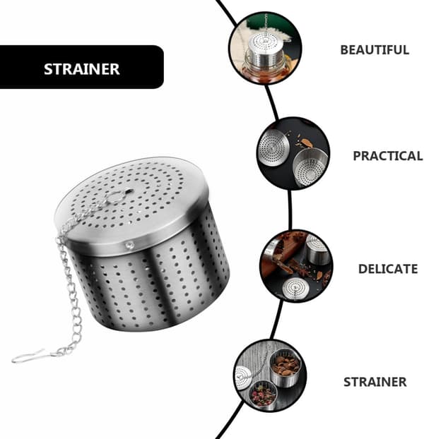 Tesil i rustfrit stål med krogkædedesign, delikat, mini, praktisk stil