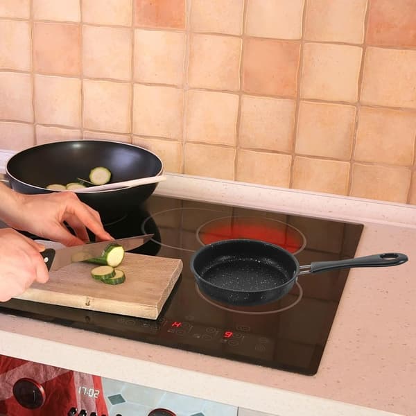 Maifan Stone Stekepanne Egg Stekepanne 20cm Rund Rustfritt Stål Marmorbelegg Reduserer Oljerøyk Allsidig