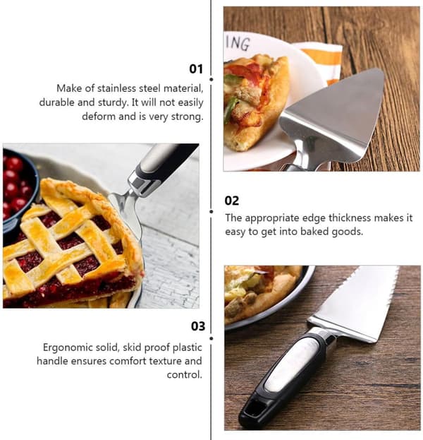 2 stk. pizzabakespade trekantspade 11,8x3,9x0,6 tommer rustfritt stål