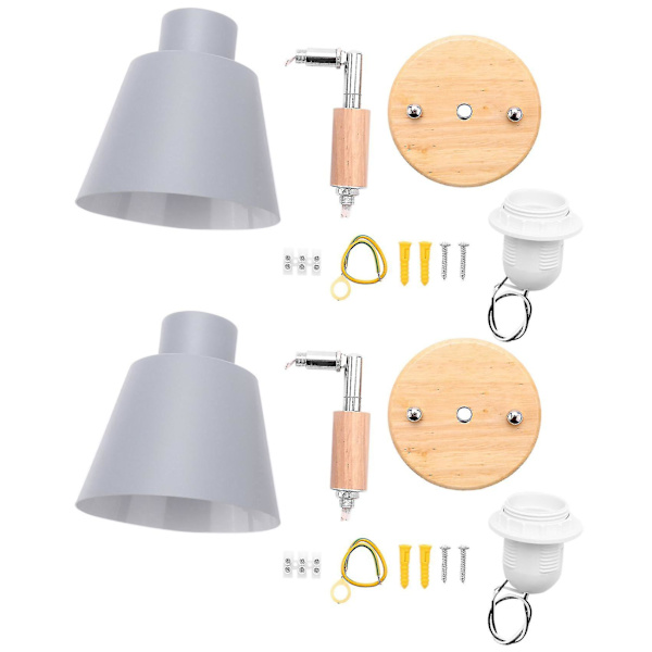 2x Vegglamper i tre, nattbordlampe, vegglampe for soverom, vegglampe for kjøkken, moderne vegglampe Nord
