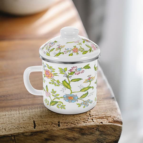 750 ml emaljekaffe-tekopp med sklisikkert håndtak, ikke lett å deformere, stilig, solid drikkekopp