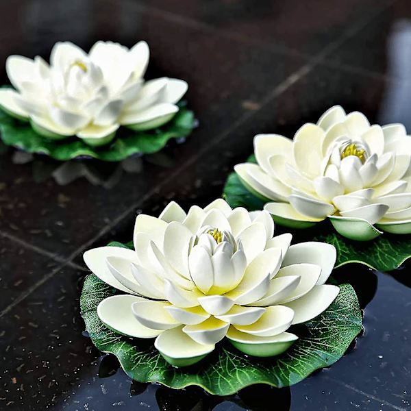 5 st konstgjorda flytande skumlotusblommor liljekuddar