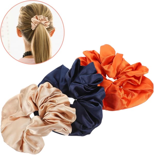3 stk. Oversized Scrunchies Hårring til kvinder Mode Store Hår Scrunchies Styling Tilbehør