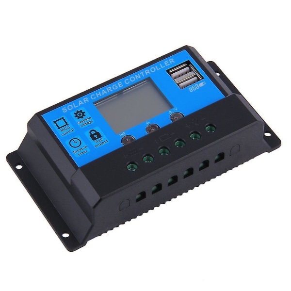 20A 12/24V Auto Switch Solar Charge Controller 2 USB -portar