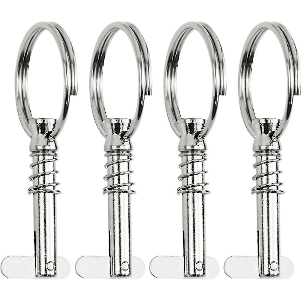 4 st 316 Rostfritt Stål Snabbkopplingsstift Båtstift Med Drop Cam 1/4\" X 1\" Grepp Lanyard