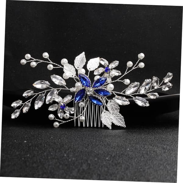 Brudhårskam Elegant Blomdesign och Strass Handgjorda Håraccessoarer