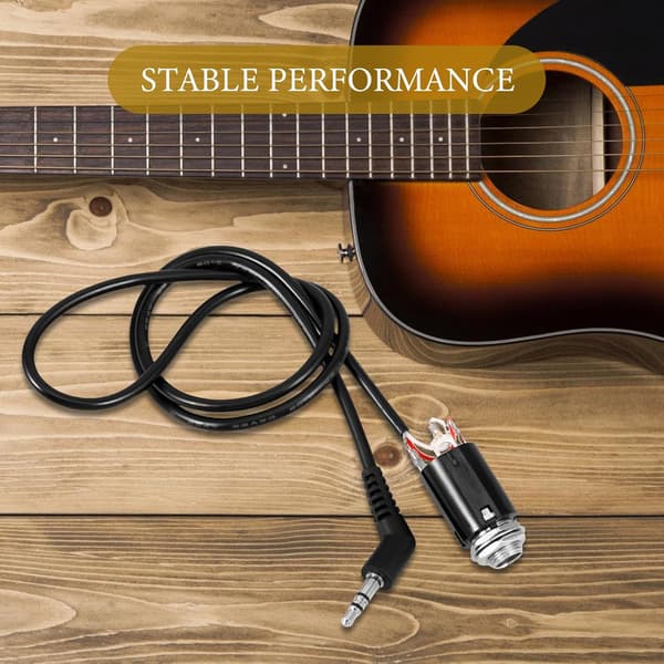 Gitarrpickupkabel med 6,35 mm jack för akustisk gitarr EQ, stabil anslutning