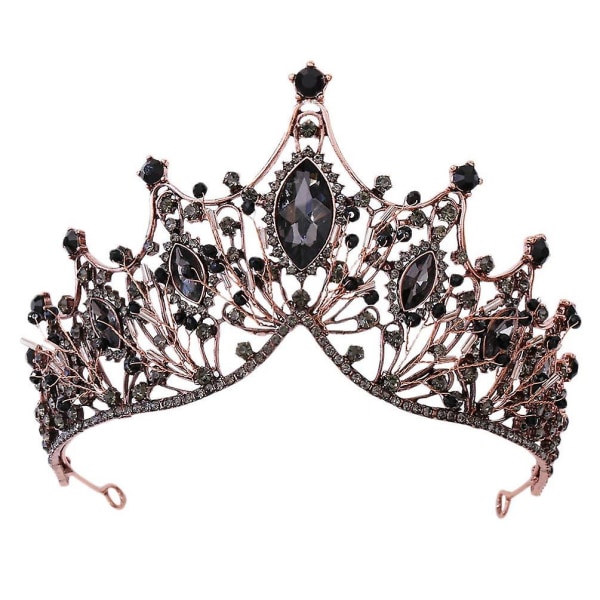 Juveleret Barok Dronningkrone, Rhinestone Bryllupskrone Vintage Prinsesse Tiara Kostumefest