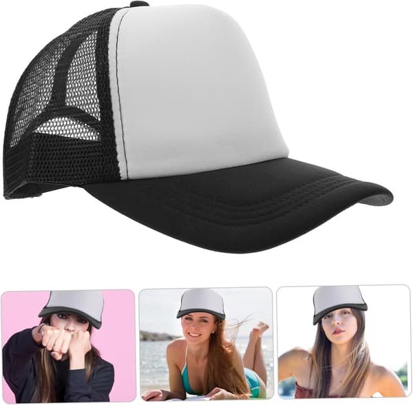 10 stk. Sublimation Blank Trucker Hats Bulk Sorte Mesh Baseballkasketter Polyester Åndbare Solbestandige Kasketter