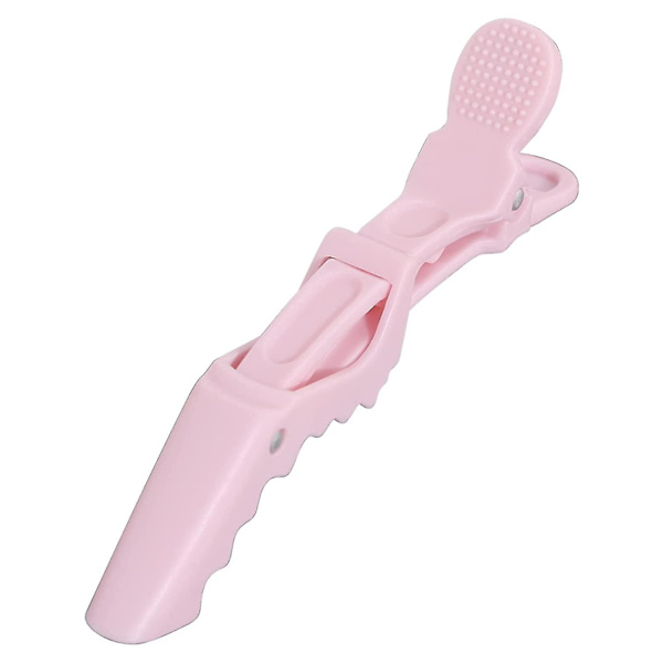 Pastellrosa Alligator Hårklämmor 6-pack - Bredtandade Hårklämmor för Sektionering