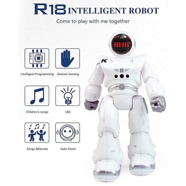 RC-robot med geststyrning, programmerbar fjärrkontroll, dansande present till barn | RC-robot (vit)