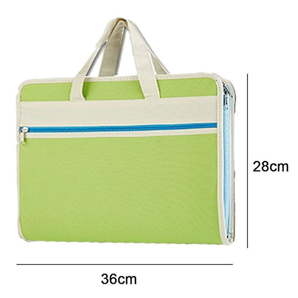 Vattentät Canvas Förvaringsmapp Bärbar Portfölj Flera Lager Insatsmapp Green Shape1