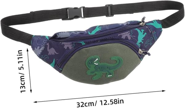 Dinosaur-midjeväska för barn Lätt midjeväska i canvas med justerbart bälte Multifunktionell design