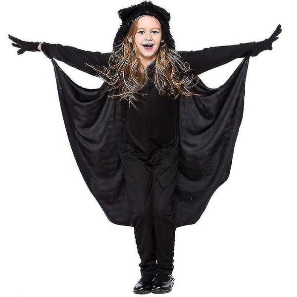 Barns svart fladdermus kostym Halloween Cosplay Set