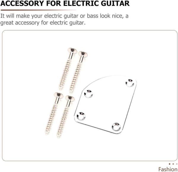 Erstatningshalsplade til bas og guitar i rustfrit stål med skruer