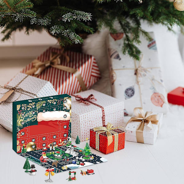 Julekalender Bygade Byggeklodser Blind Box 24 Dages Nedtælling Kalender Puslespil
