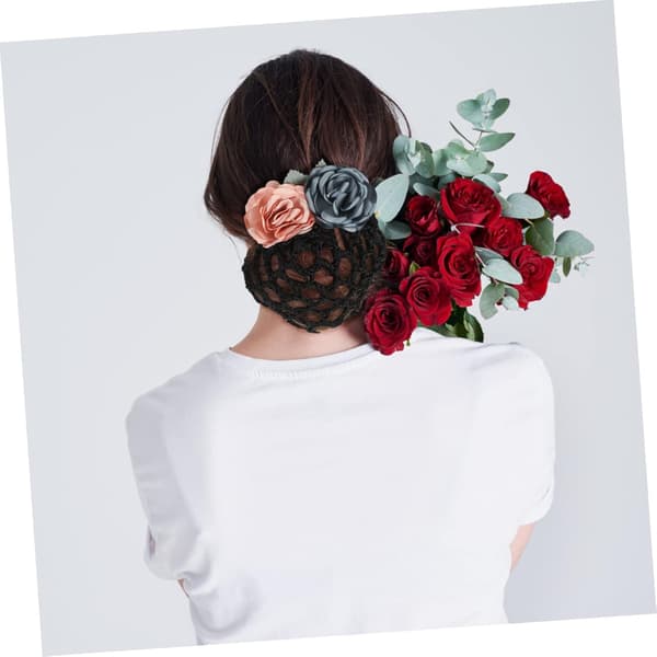 Blomster Hår Snood Net Mesh Hårknold Cover til Kvinder Net til Ballet
