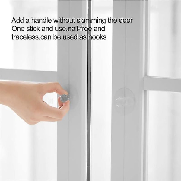 Självhäftande knoppar Akryl runda dörrknoppar Drahandtag för skåp Garderob Lådskåp (transparent 4st