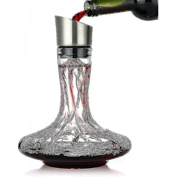 Vinkaraffel med Integreret Lufter og Filter, Vinkaraffel, Vinkaraffel, Vinkaraffel, Vingave, Blyfri 100% Håndblæst Krystalglas, Vin