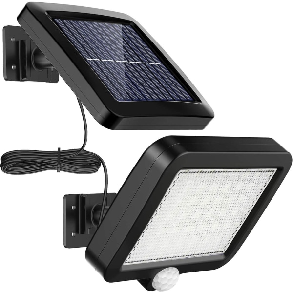 56 LED Bevegelsessensor Utendørs Solcellelys, 120 Vanntett IP65 Solcellehagelys Med 5m Kabel [Energiklasse A++]