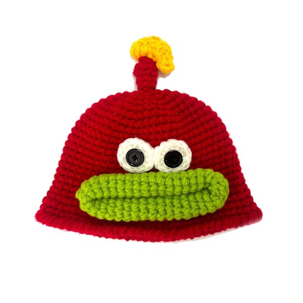 Sjov Strikket Spandhat Varmt Vinter Blød Strikket Kasket Fødselsdagsgave Til Unisex Red child