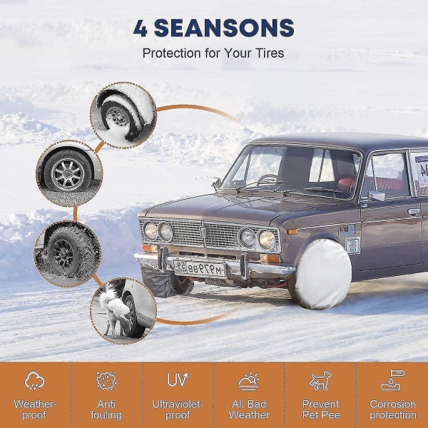 4-pack Vattentäta Däcköverdrag för Husvagn/Husbil