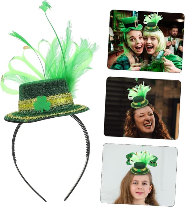 Shamrock Hårringer for Patrick Day Lett Pannebånd Hodeplagg