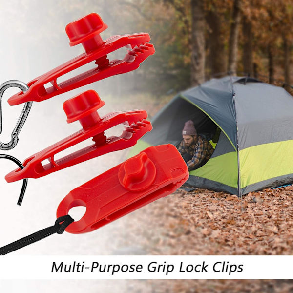 12-pack Låsande Klämmor Multifunktionella Säkra Presenningklämmor för Camping, Tält och Aktiviteter