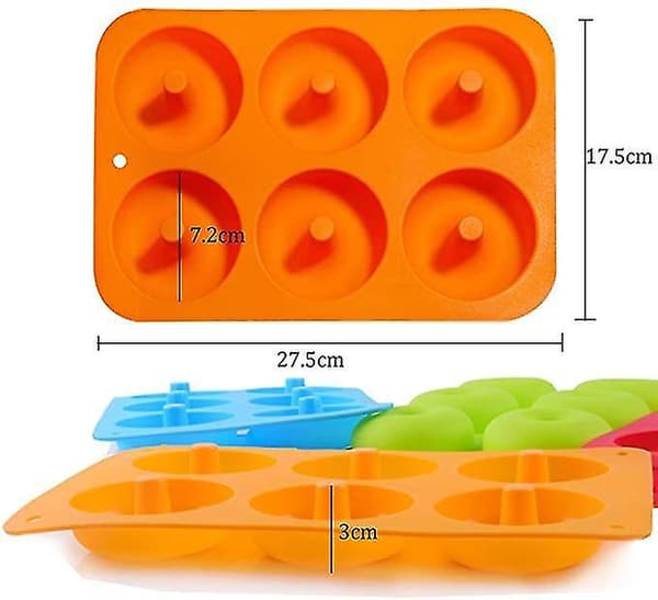 4 stycken silikonformar för munkar, kakor och donuts