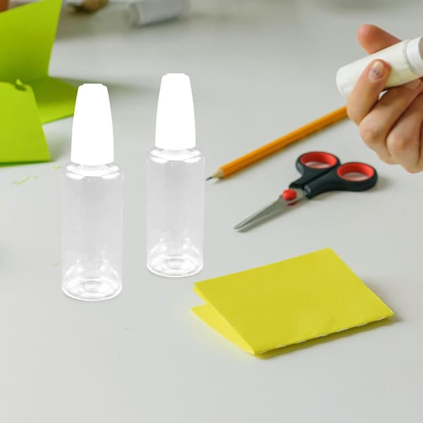 10 st 30 ml hantverkslimflaskor med fin nålspets, plastflaskor med klämmapplikator