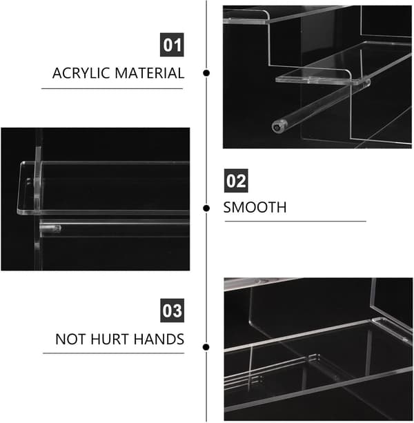 Akryl Riser Display Stativ Figur Utstillingsstativ Tre-lags Design Akryl Multifunksjonell