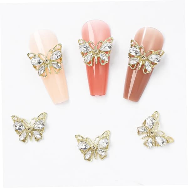 20 stk. neglepynt, sommerfugl manicure dekorationer diamant til kvinder DIY