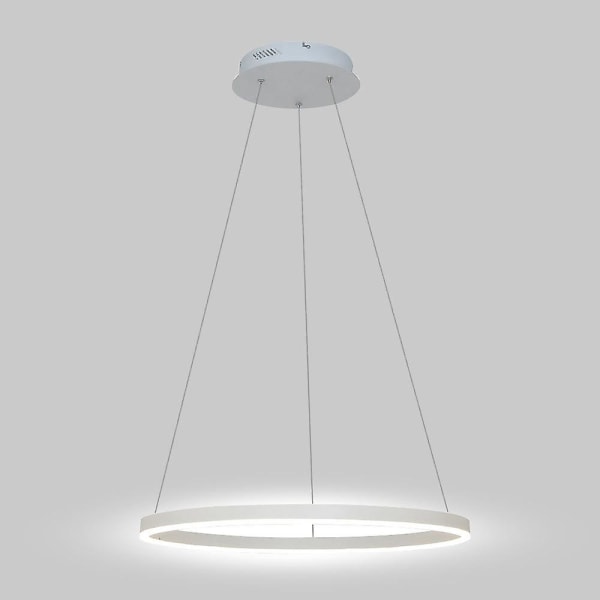 60cm LED Pendel Circle Sort Hvidguld Aluminium