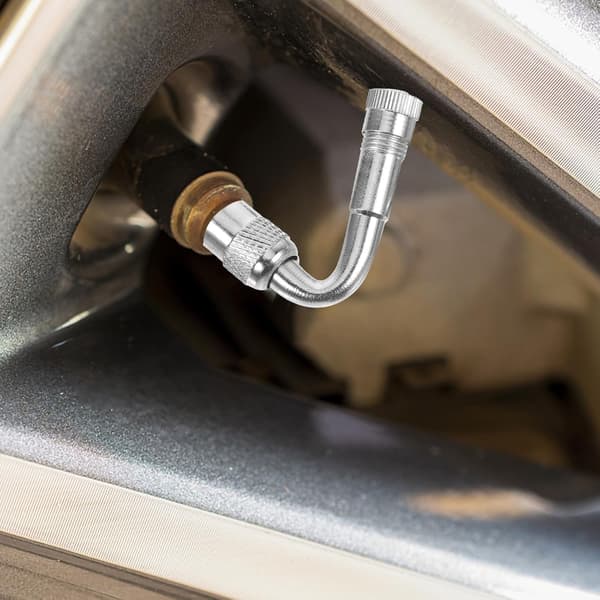 4 st 45-graders mässingsluftdäcksventilförlängningsadapter silver för bilmotorcykel lastbil husbil däckventilförlängning