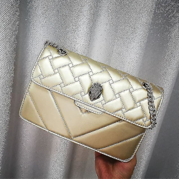Kurt Geiger London Kensington Väska Damväska PU-Läder Handväska Lyxigt Brittiskt Märke Axelväska Messenger Plånbok Kvinna Crossbody Väska Ty-yuhao Gold