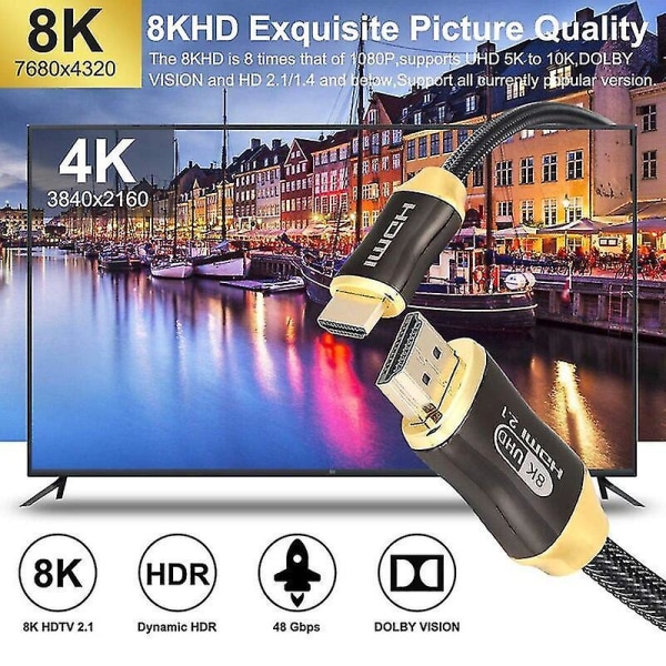 8K HDMI-kaapeli 60Hz 4K 120Hz 48Gbps ARC HDR televisioon