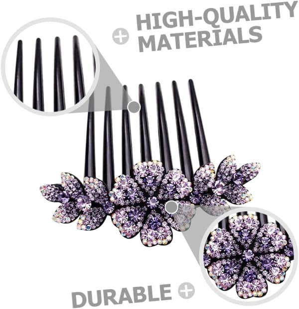2 stk Rhinestone Blomst Hårkam Bryllup Hår Sidekam Hårknutedekorasjon Dame Tilbehør