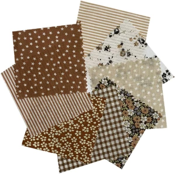 5-pack små handgjorda bomullstyger färgglada tryckta lapptäcksrutor 25x25cm