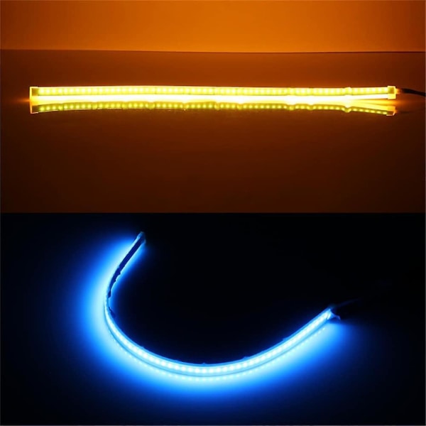2 stk LED DRL Bil Lys Dagkjøring Strip Fleksibel