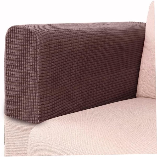 Universal Sofa Armlæn 2-pak Elastiske Sofa Armlænsbeskyttere Bløde Håndklæder Mørk Kaffe Boligindretning