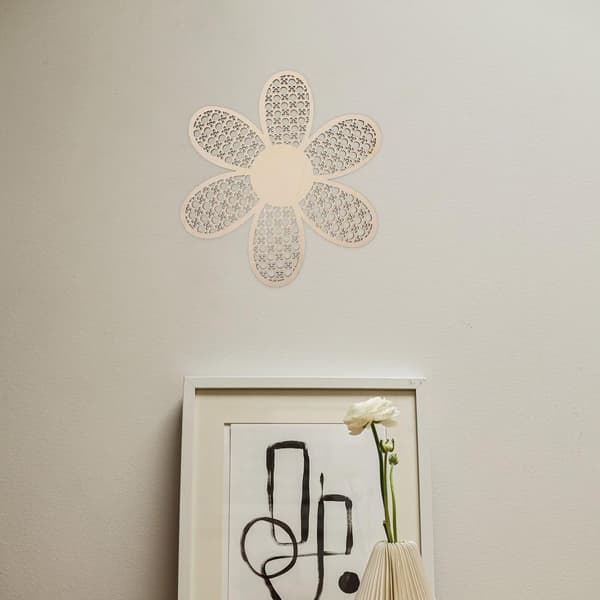 Trævægkunstpanel Vægblomstindretning Khaki Blomsterform Rustik Moderne Stil Træmateriale