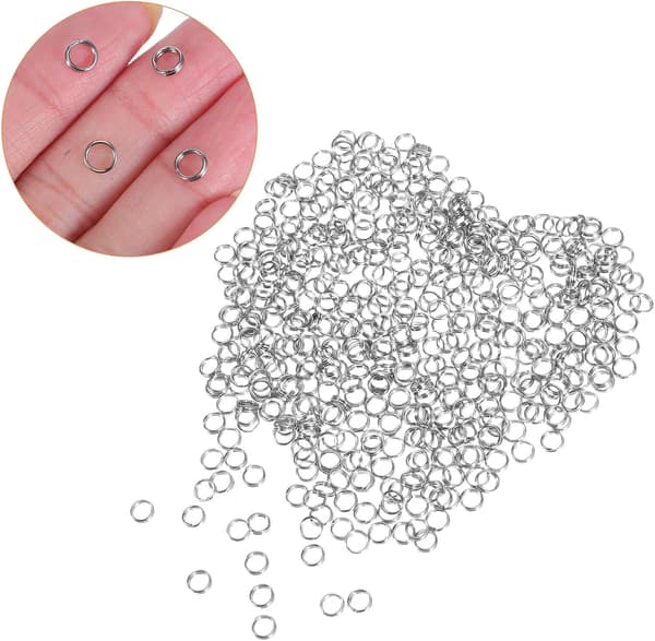 500 stk. doble ringer i rustfritt stål 0,6 * 5 mm kraftige runde splittringer