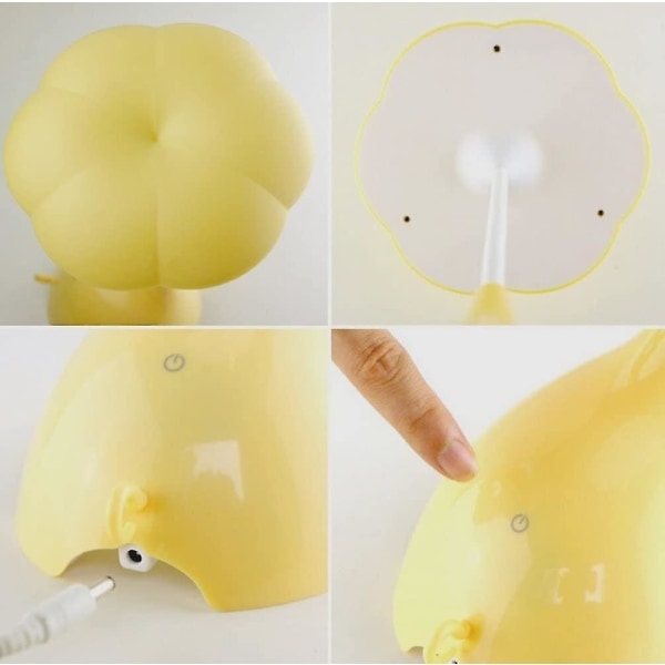 Børnenatlys Fleksible Vinkler Skrivebordslampe - Berøringsfølsom 3 Lysstyrkegrader USB Genopladelig Bordlampe Til Børn, Baby, Børn (gul