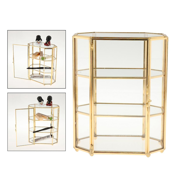 3-lags Smykkeboks Glas Makeup Organizer Smykkeboks Multifunktionel Display Case Til Kommode