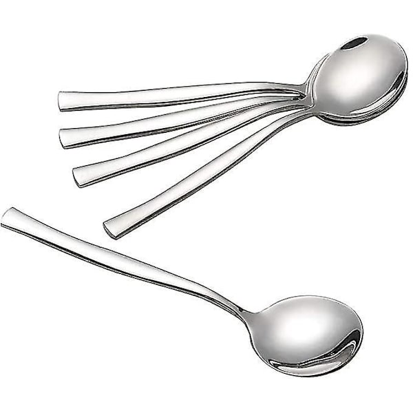 12 stk. Rustfrit Stål Runde Skeer Suppe Skeer