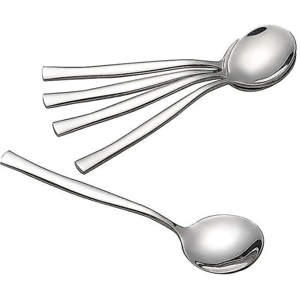 12 stk Rustfritt Stål Runde Skjeer Suppe Skjeer