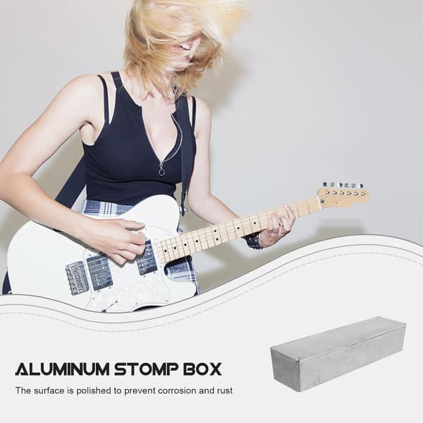 Stomp Box-kasse i aluminium for gitarpedal, sølv, solid erstatning, praktisk for gitareffekter
